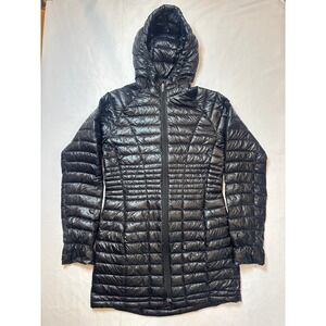 Mountain Hardwear Black Quilted Hooded Down Puffer Coat Women's  Long Jacket